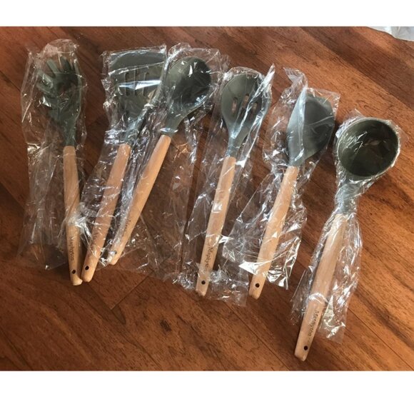 6 PCS with Wooden Handle for Non-Sticker Cookware Heat-Resistant - Picture 4 of 13